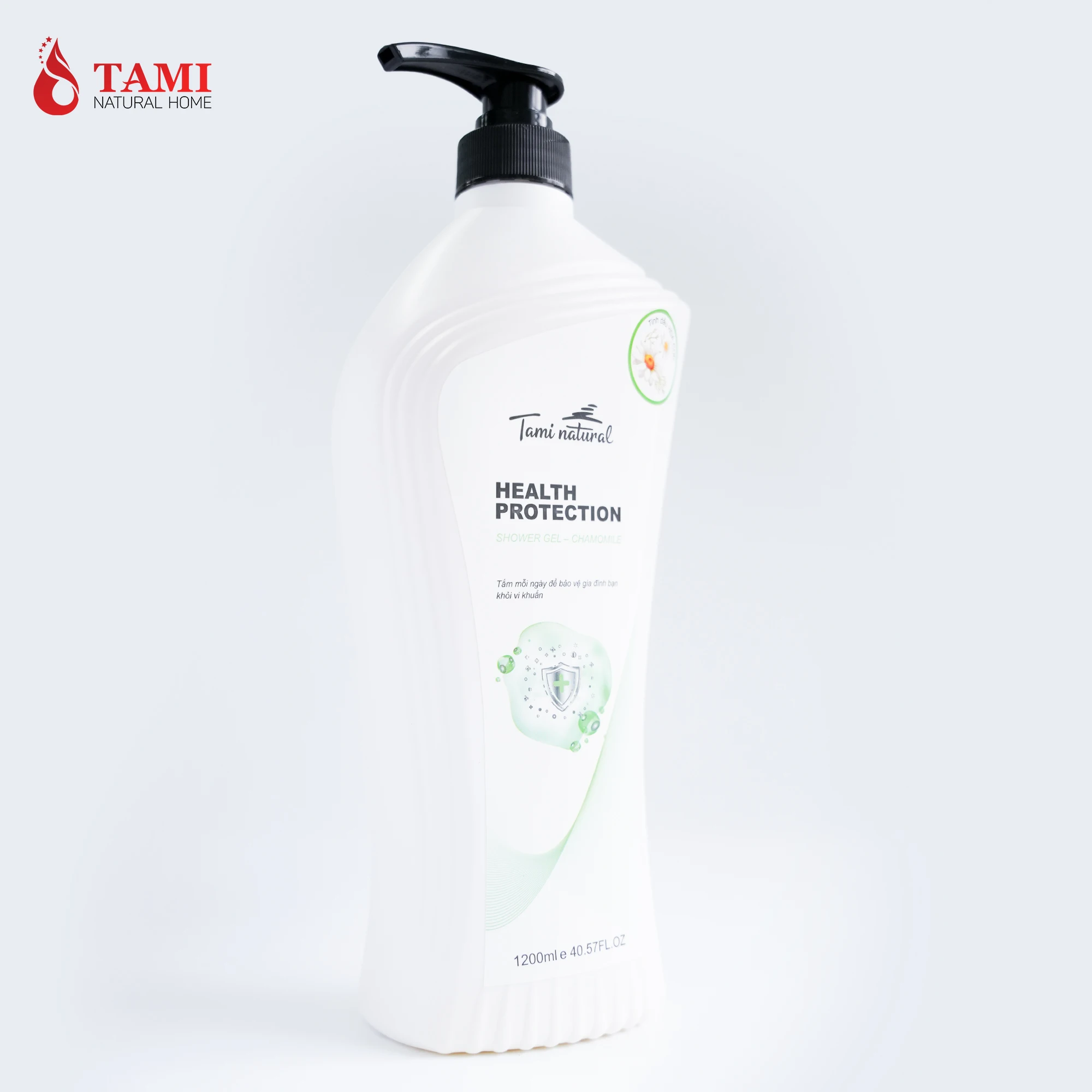 Wholesale Exported 1270g Chamomile Shower Gel from Vietnam Moisturizing Liquid with Bubble Feature Health Protection All Genders