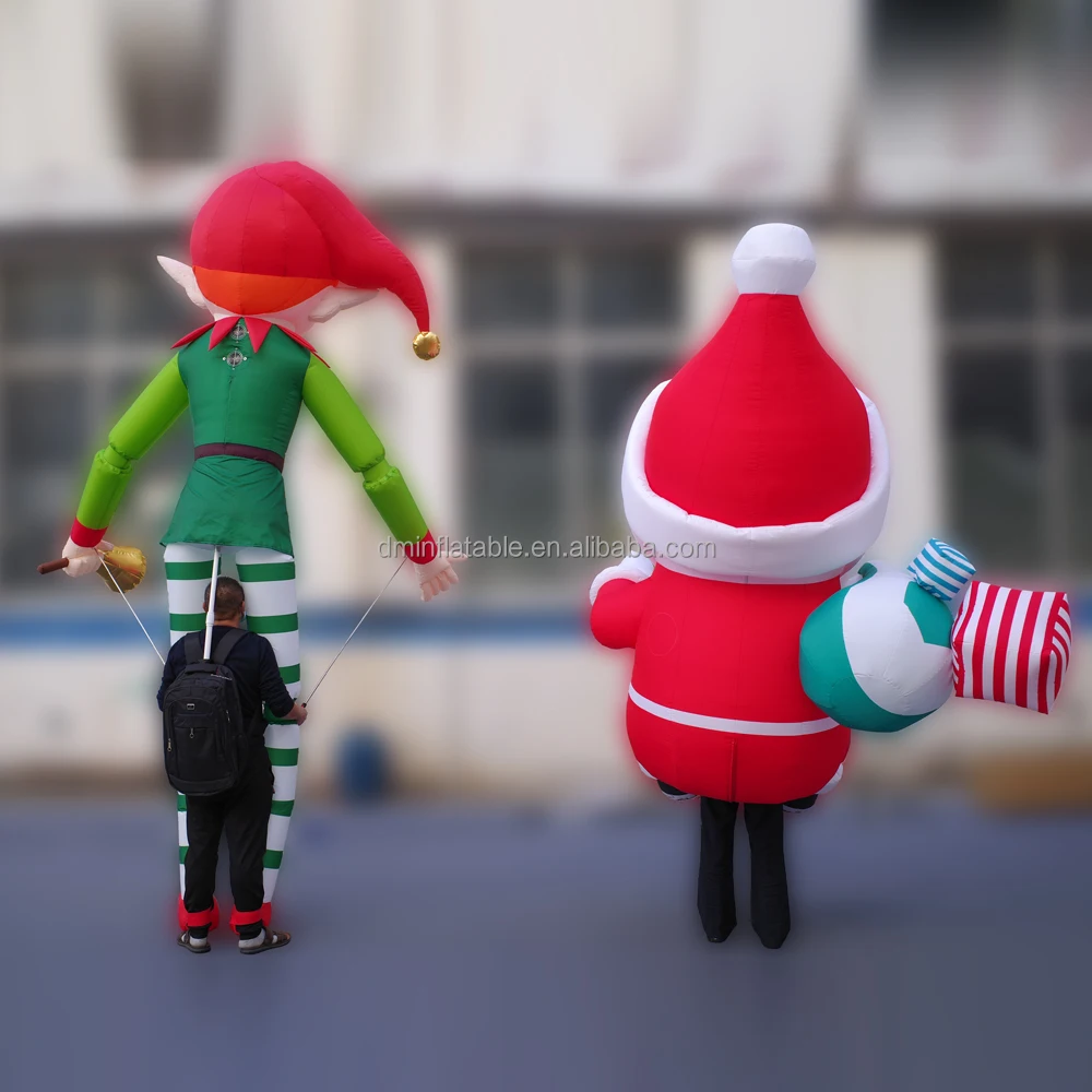 Outdoor Christmas Elf Christmas Decoration, Inflatable Elf, Funny Inflatable Santa costume With Light