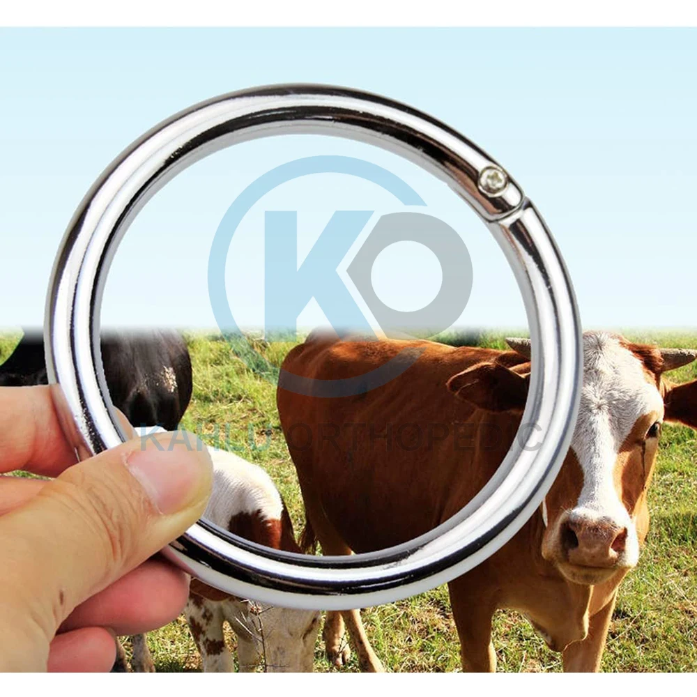 Farm & Ranch Cattle Leader Bull Nose Ring Hoop Clip Large Medium Customize Cow Livestock Instruments By KAHLU ORTHOPEDIC