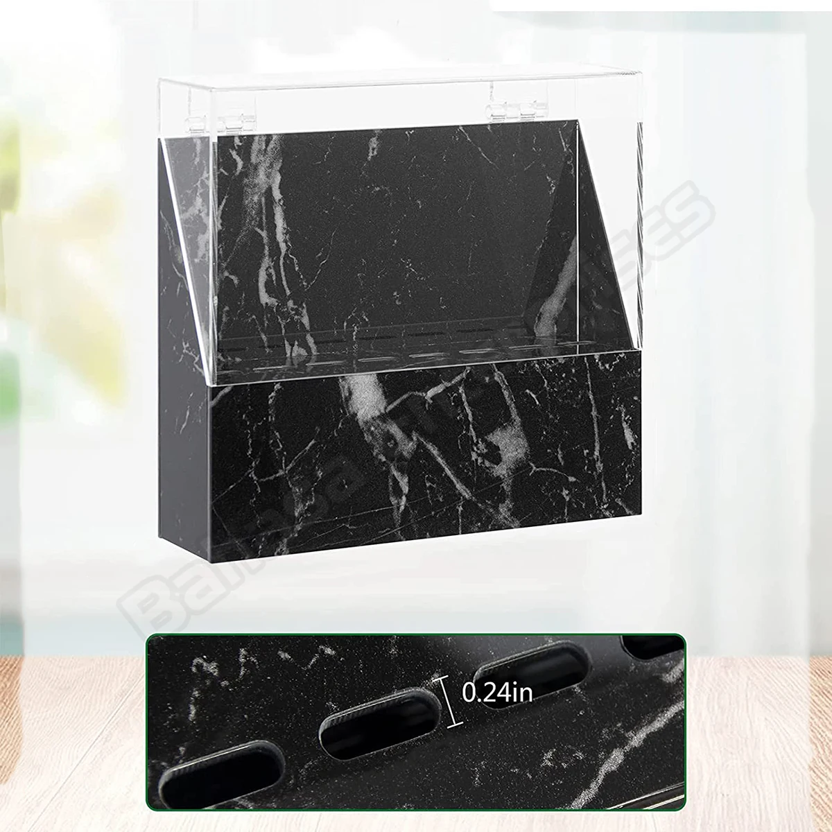 Custom marble 8 Slots Transparent acrylic tweezer stand eyelash extension tweezer holder box with Dust cover