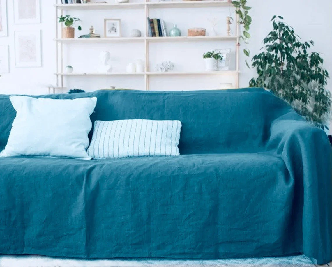 Sofa Seat Cover 100% Cotton Couch Protector Bohemian Large Sofa Cover Sectional Sofa throw Blanket Farmhouse Bedding Decor Loves