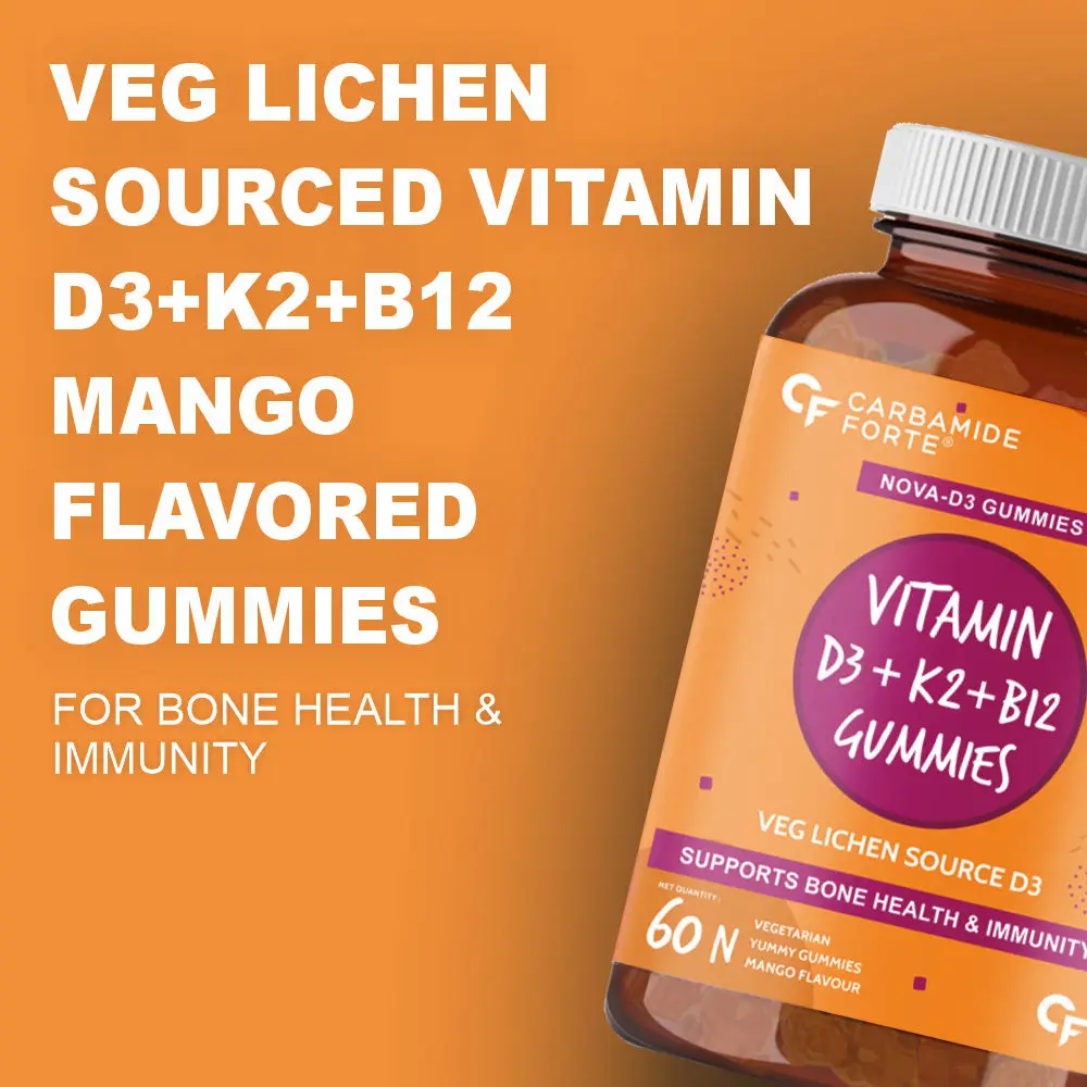 Vitamin D3 K2 B12 Gummies for Women, Men & Kids to protect support strong bones health, teeth & gum and Immunity