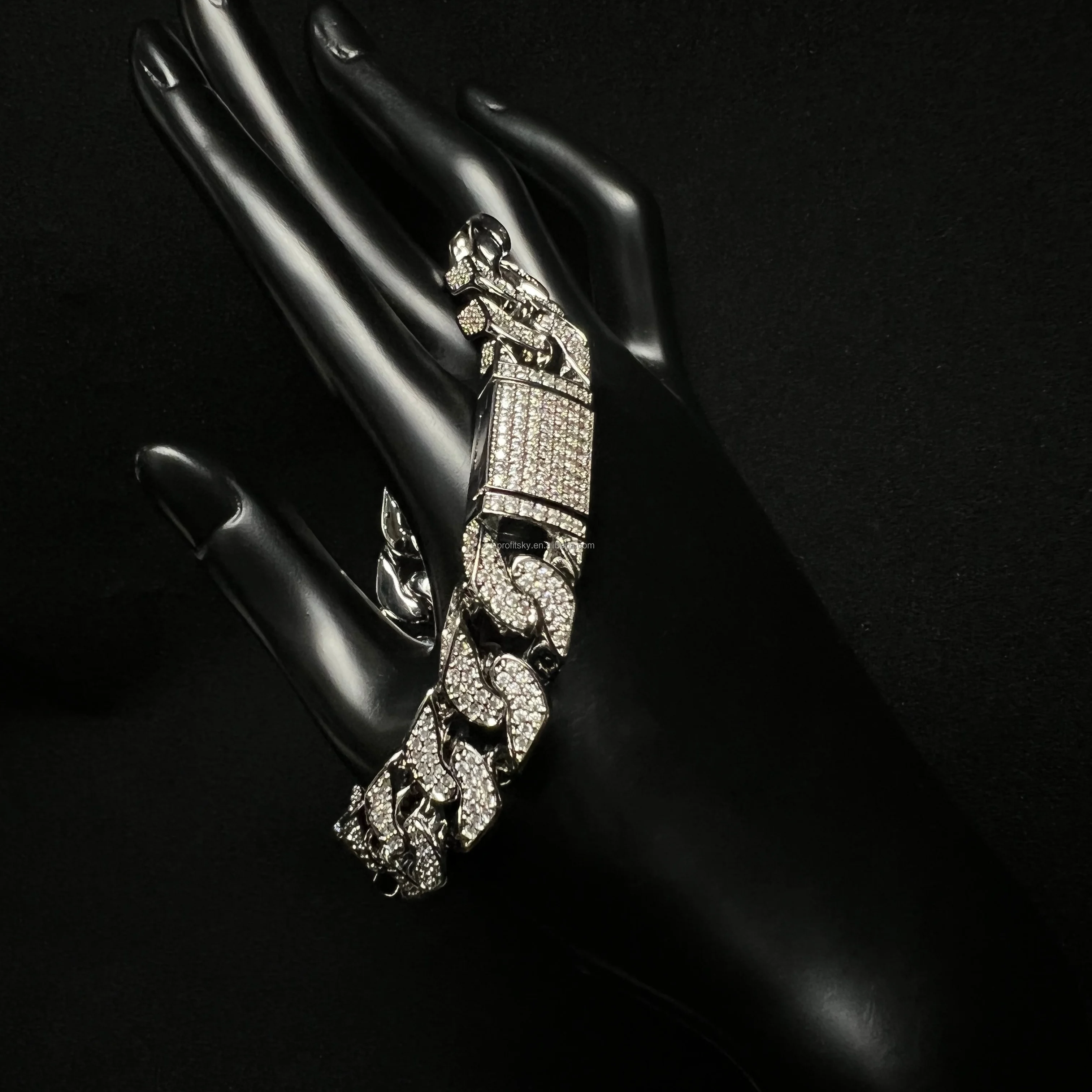 2Row 3mm to 22mm S925 Sliver Solid Gold Miami Link Necklace for Men Women Wholesale Moissanite Cuban Chain