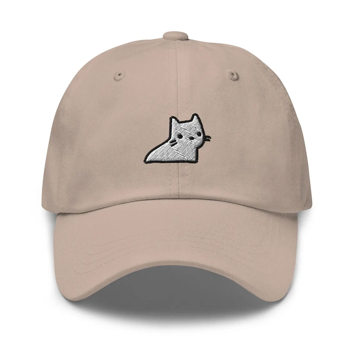 Ghost Cat Dad Hat Embroidered Unisex Handmade Dad Hat Adjustable Baseball Hats Gift Multiple Colors Vietnam Manufact