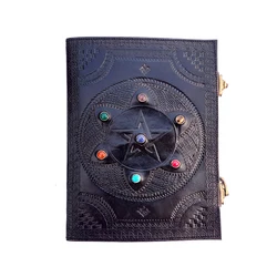 Новое поступление, кожаный журнал Beautiful Seven Stone, высококачественный кожаный журнал ручной работы от индийского поставщика