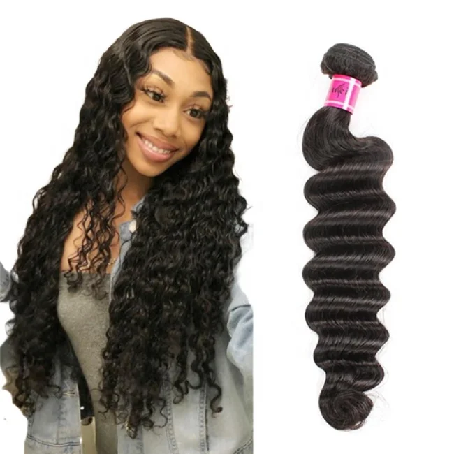 YF Factory Cheap Price 8A 9A Grade Virgin Deep Wave Human Hair Bundles With Lace Frontal Closure