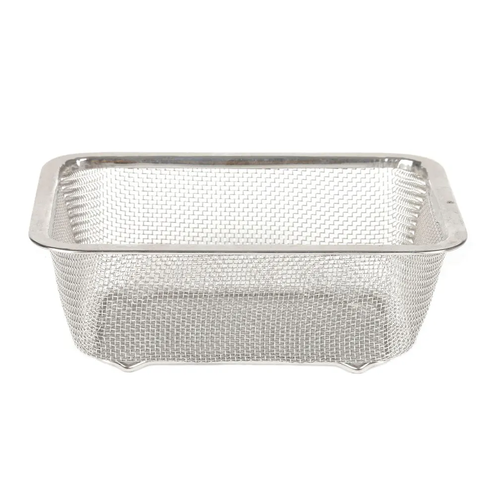 Kitchen Stainless Steel Accessories Fine Mesh Strainer Basket Rectangle Square Colander For Filtering Straining Draining Rinsing