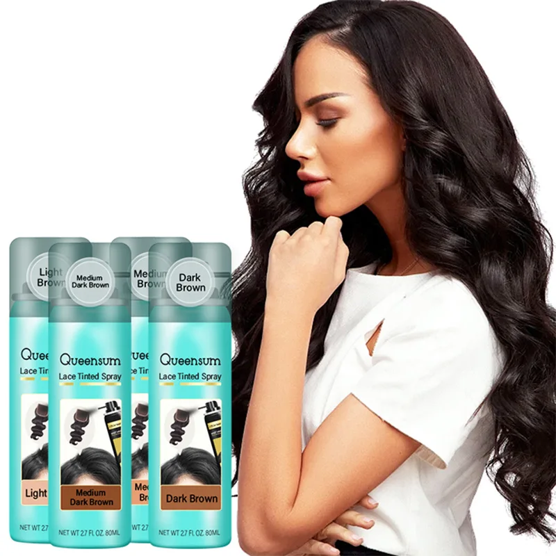 Seamless Lace Glue Hairpiece Frontals Wigs Adhesive Coloring Aerosol Customize Logo and Styling Mousse Tint Spray
