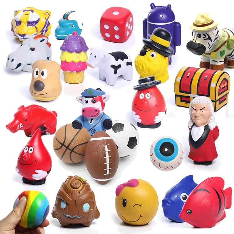 Custom PU Foam Stress Ball Custom Logo Manufacturer Funny Hand Toy Anti PU Foam Soft Smiley Stress Ball with Promotion gift ball