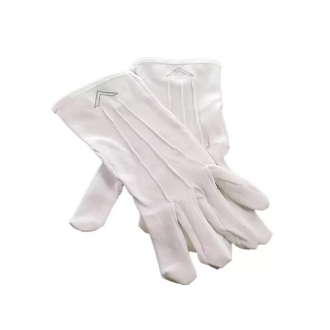 Masonic Regalia Embroidered logo Comfortable Soft Hand Glove Cotton AND Leather Gloves from Pakistan