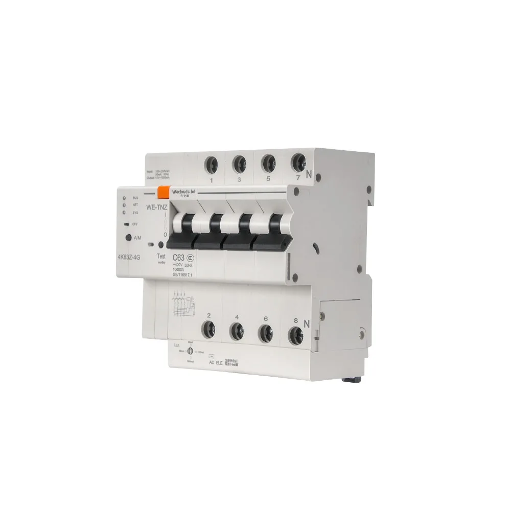 Intelligent micro-break 4P 32A/63A/80A used in road circuit management total circuit management intelligent remote control