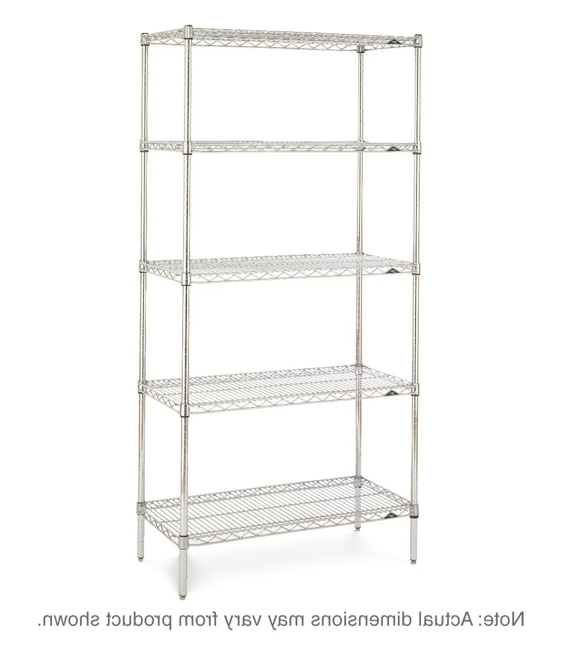 Premium Grade Industrial Usage Stainless Steel Super Erecta Metro 5-Shelf Wire Shelving Unit Heavy Duty Double Sided