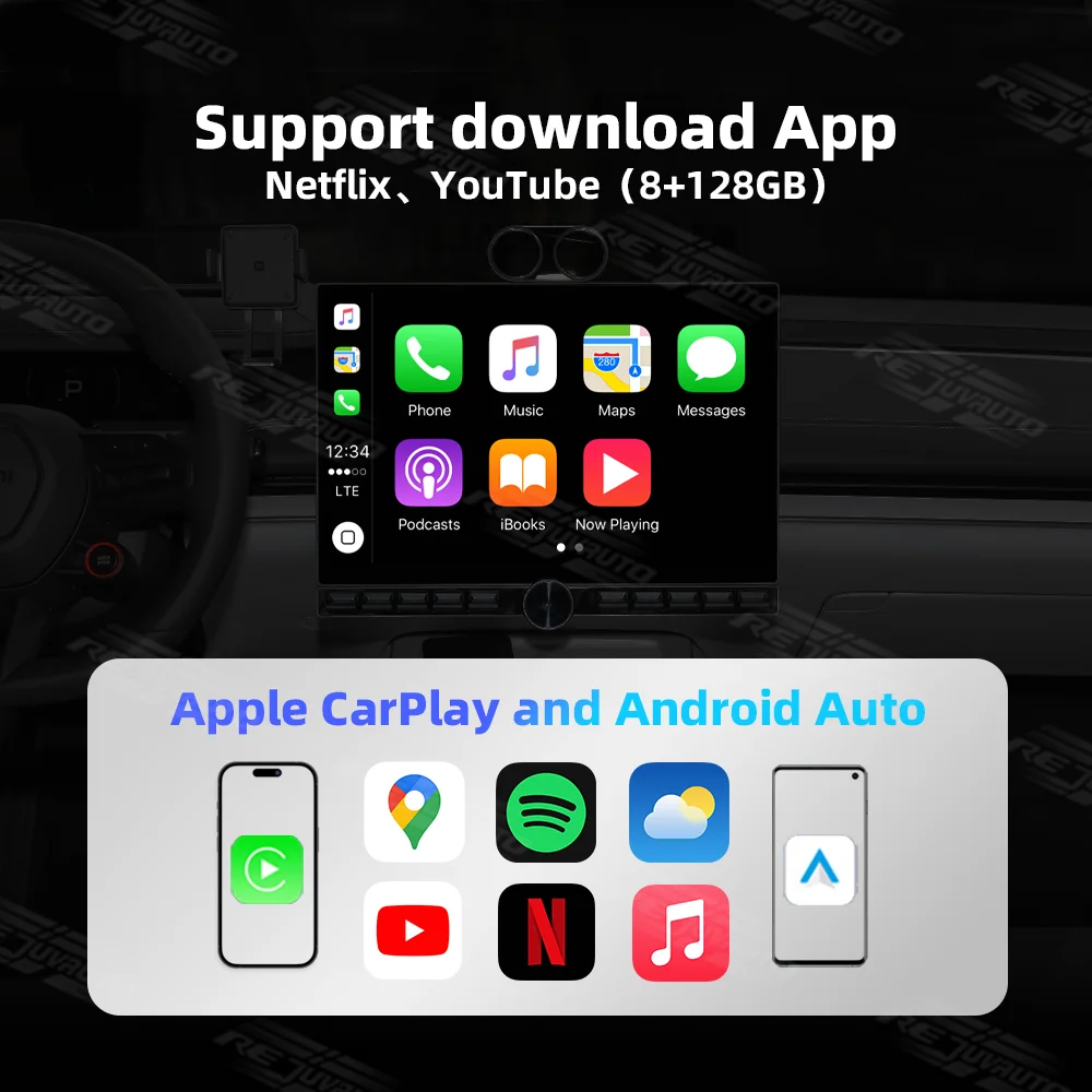 Custom Logo Wireless CarPlay adaptor Android auto Smart AI Box Wholesale Car Android12 13 Youtube Netflix Multimedia Usb Dongle
