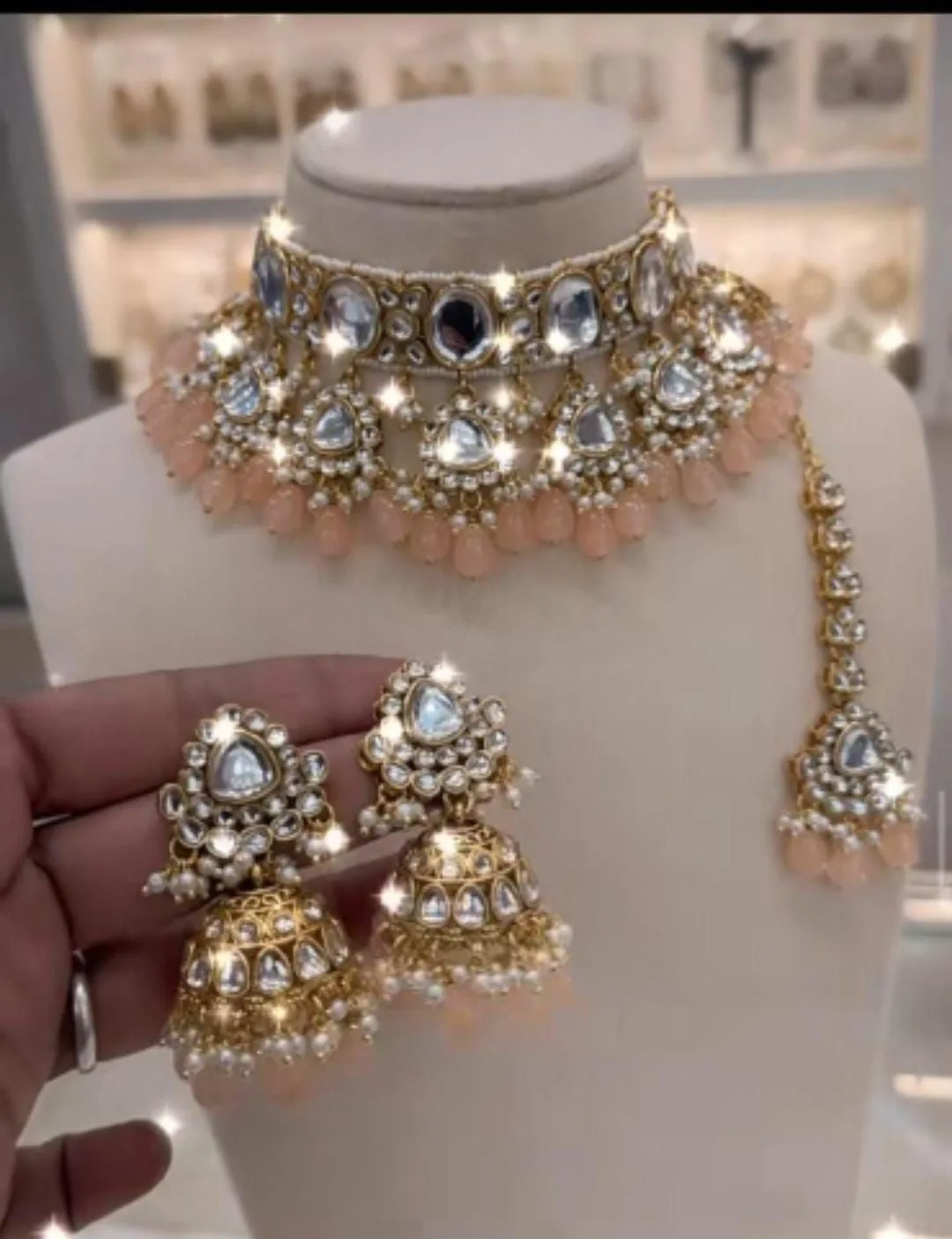 Exquisite Wholesale Traditional Bridal Wedding Indian Designer Jewellery Set for Export Selling from Indian Exporter