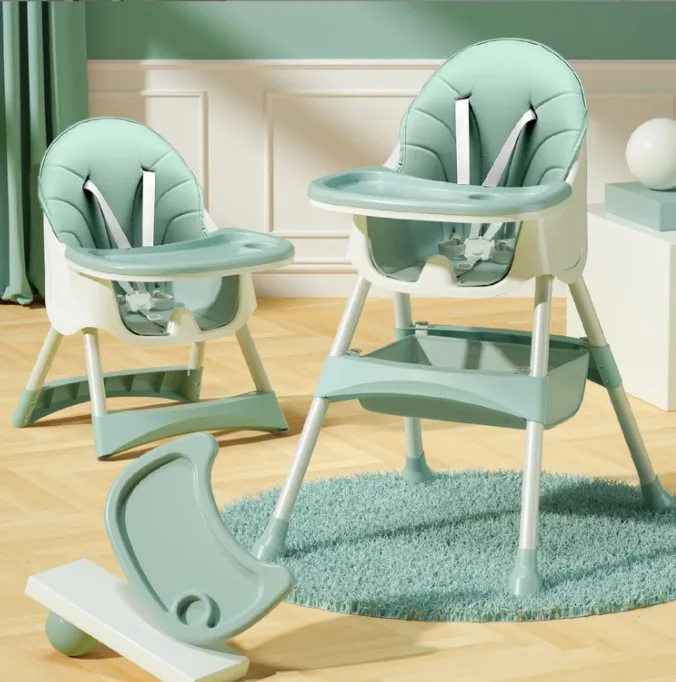 foldable baby eating seater chair, multifunctional baby high chair with wheels/