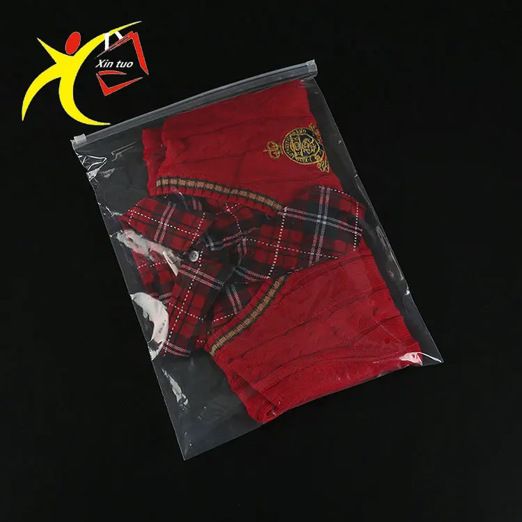 Wholesale Reusable Slide Zip Lock Plastic Bag Ziplock Bags Frosted Zipper Bag