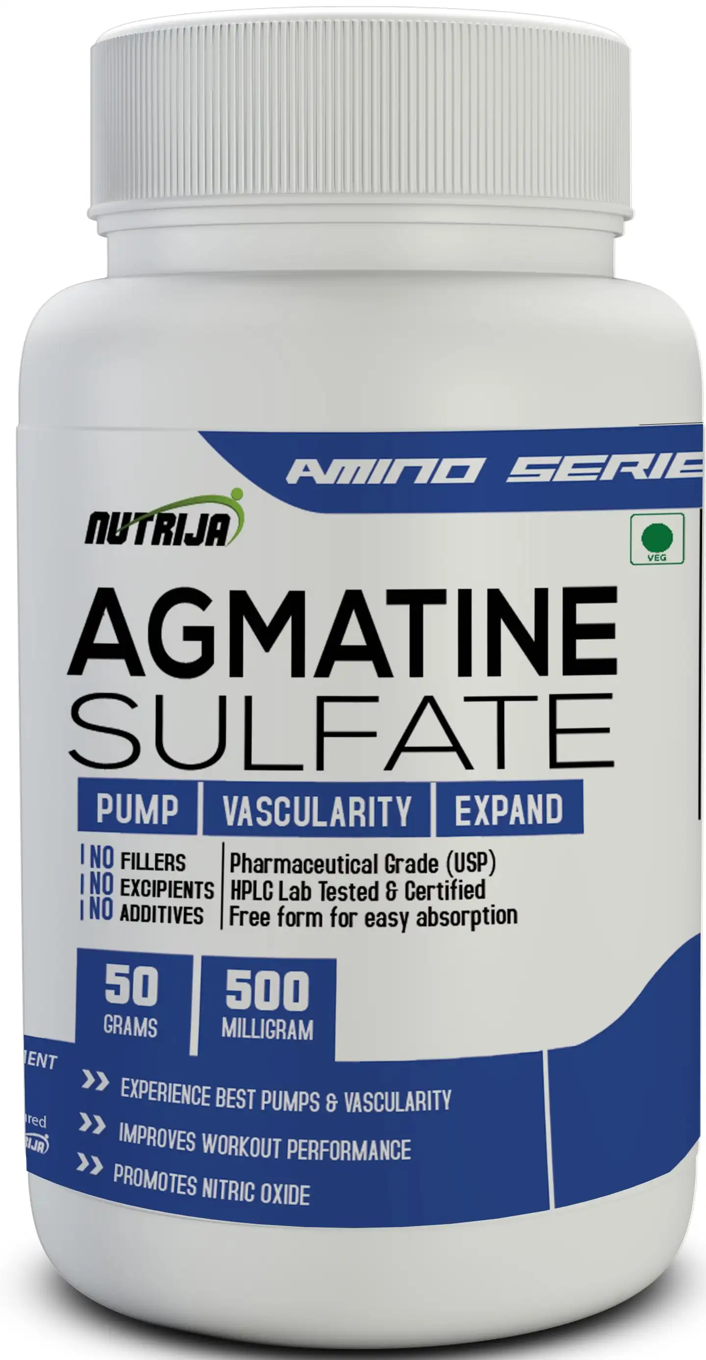 Agmatine Sulfate -50 Grams (USP Grade) 100% Pure Powder | Strength & Pump Boost Nitric Oxide (50 Grams)