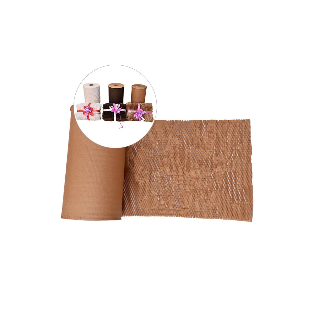 New Honeycomb Wrap Paper Eco-Friendly Kraft Perforated Packing Roll Biodegradable Fully Recyclable For Multipurpose Use