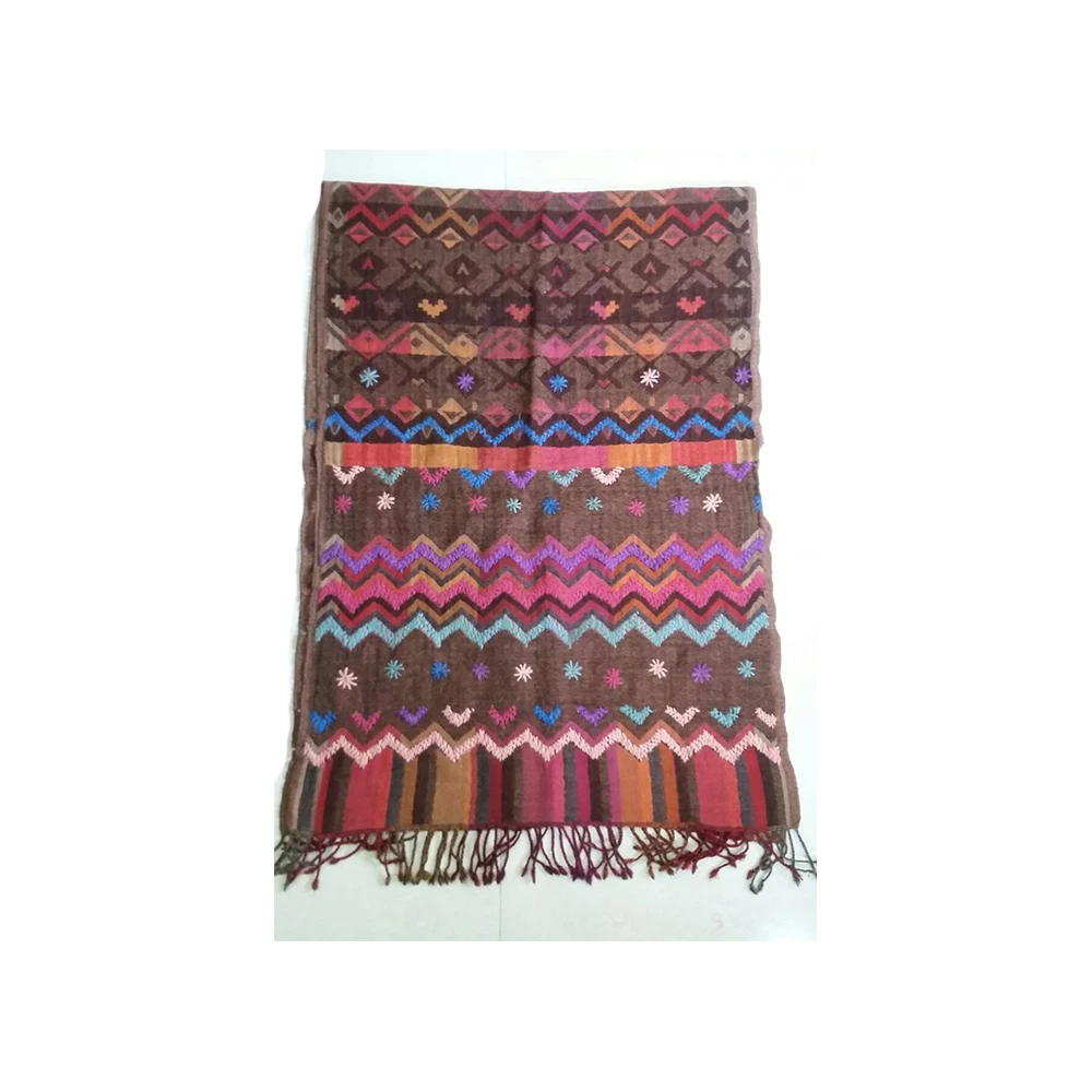 Indian Supplier New Fancy High Quality Customized Wool Stole With Embroidery Work For Sale