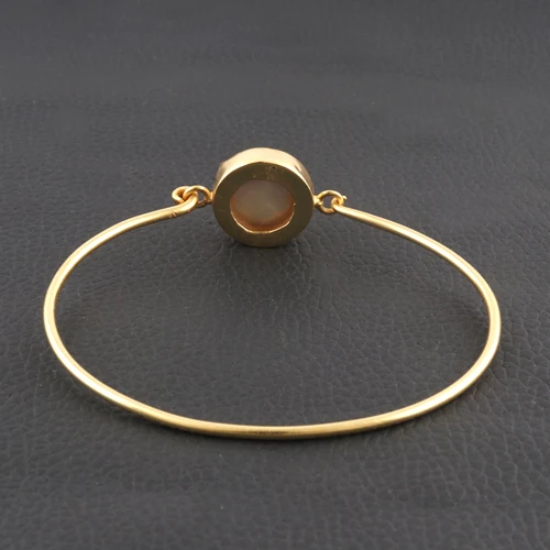 High quality natural pearl bangle bracelet high polished 24k gold plated fashion jewelry wedding wear bracelet jewelry for women