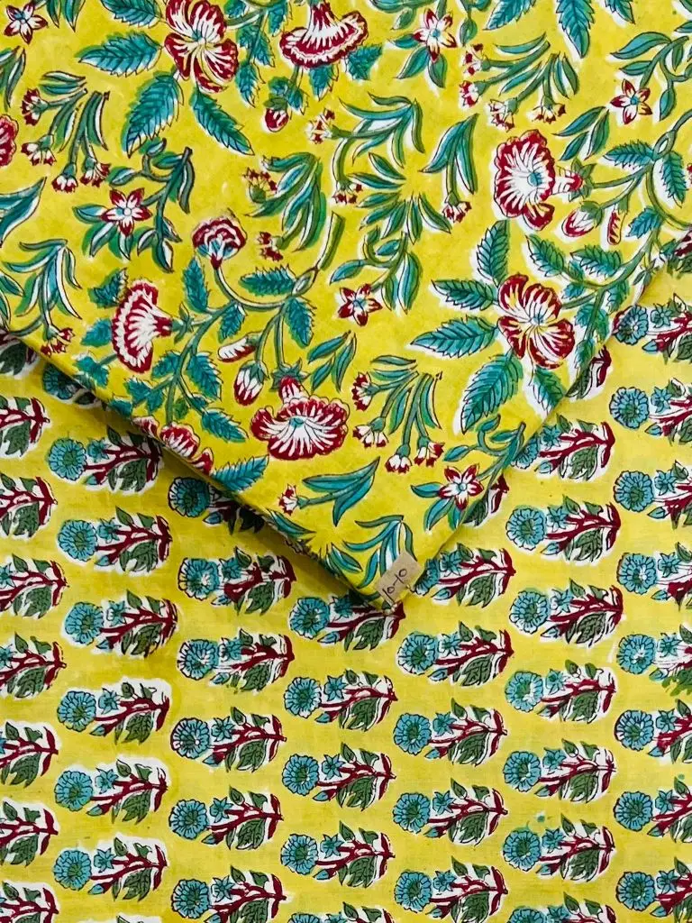 Hand block printed cotton fabric Beautiful Design dress material fabric by the Yard at factory rate Manufacture supplier wholesale