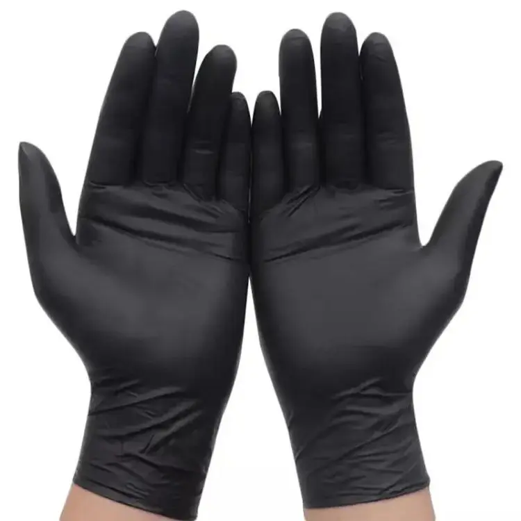 Wholesale nitrile gloves 9 inches barber tattoo shop beauty pink glove custom box powder free black nitrile gloves