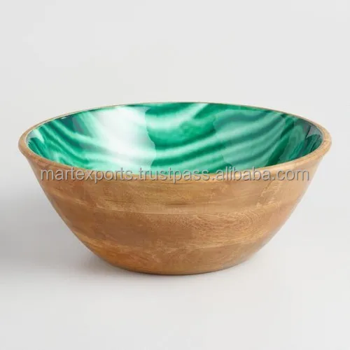 Top Selling Printed Wooden bowls with Enamel Coated for table decoration