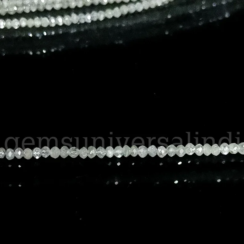 Topmost Quality Grey Diamond Faceted Rondelle Beads Diamond Beads Natural Loose Diamond Rondelle Beads Diamond Strand