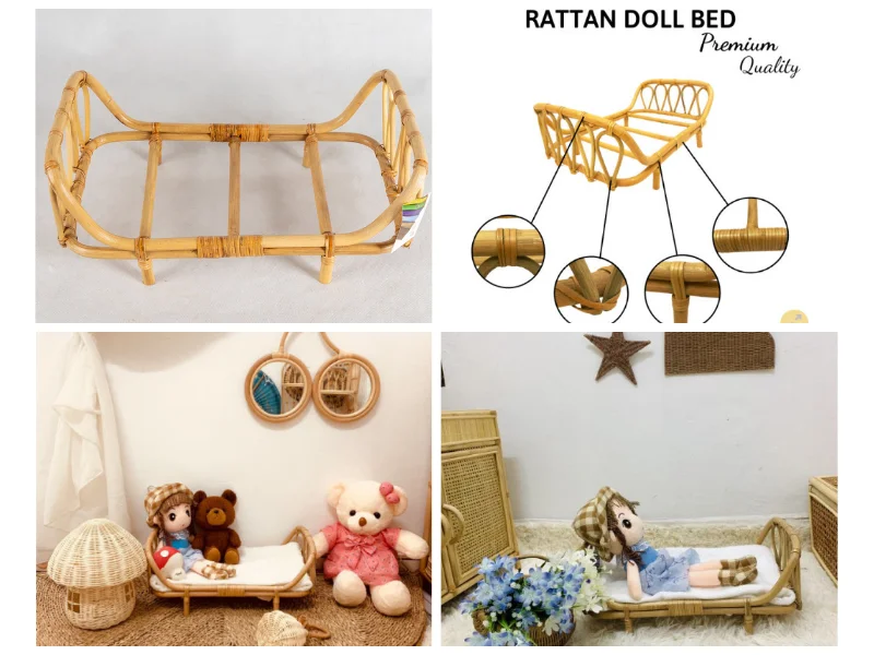 Top hight quality product, Rattan products for children Rattan doll bed Popular high quality products.
