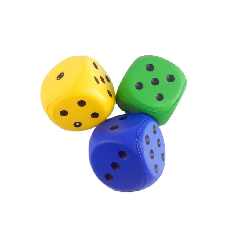 Promotional Toy Stress PU Foam Dice Soft 6 Sided Dice Cube for Early Learning Math Activities Group Games