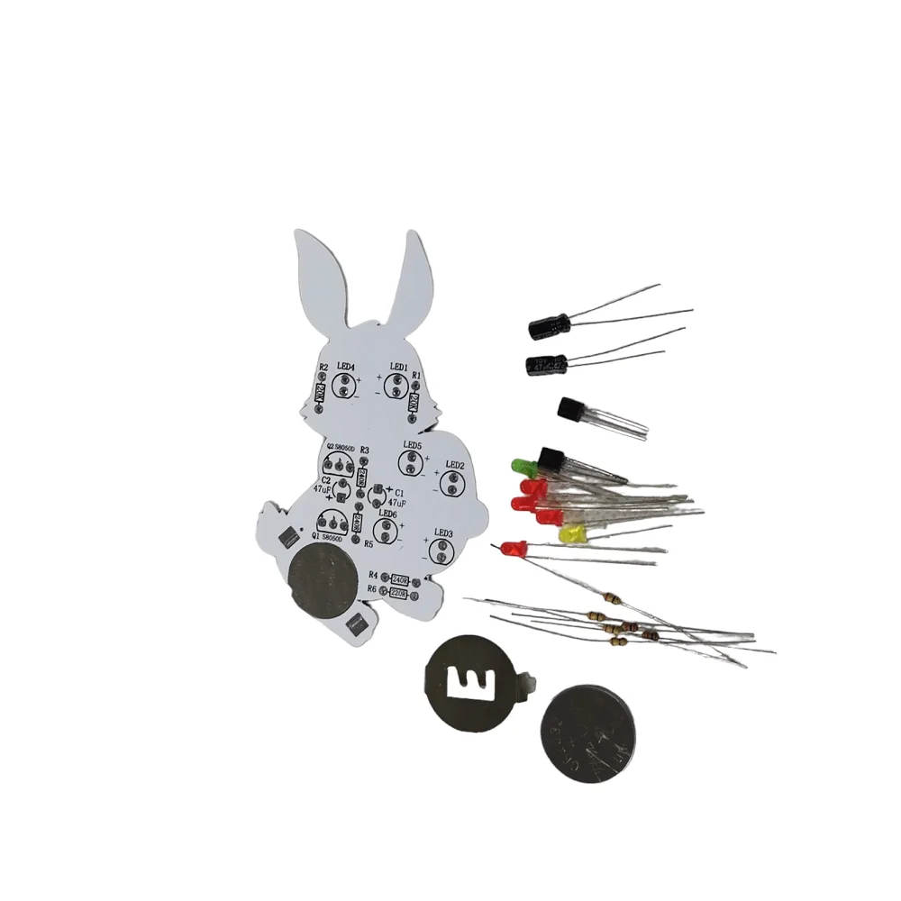 DIY electronics soldering fanny easter rabbit LED flashing electronics  kit training soldering kit