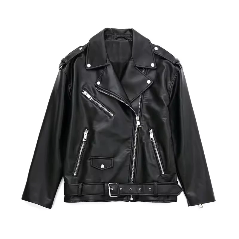 Wholesale Motorcycle Ladies Genuine Sheep Leather Jacket Ladies Cropped Bomber Style Fashion Spring Real Motorbike Jacket oem