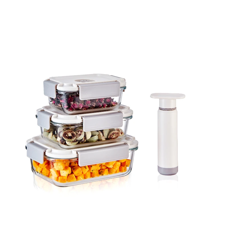 Linuo new BPA-free kitchenware set best airtight vacuum seal glass containers  & Canisters for food storage
