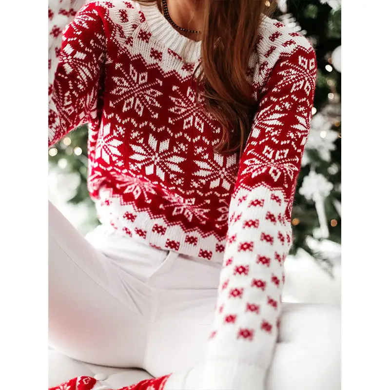 hot selling knitting winter sweater women snowman christmas sweater christmas tree sweater women 2023