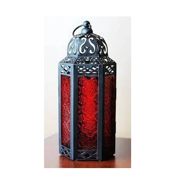 Iron & glass etching candle lantern classic design white powder coated metal candle holders ideal size home decor