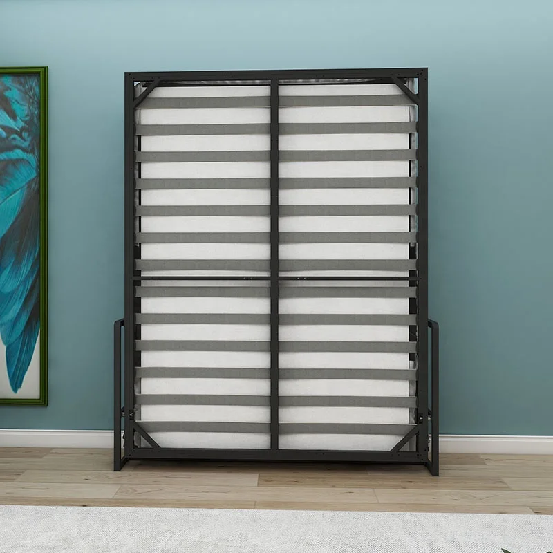 Hot Sale Small Double Size Free Standing Vertical Wall Folding Bed Mechanism With The Door
