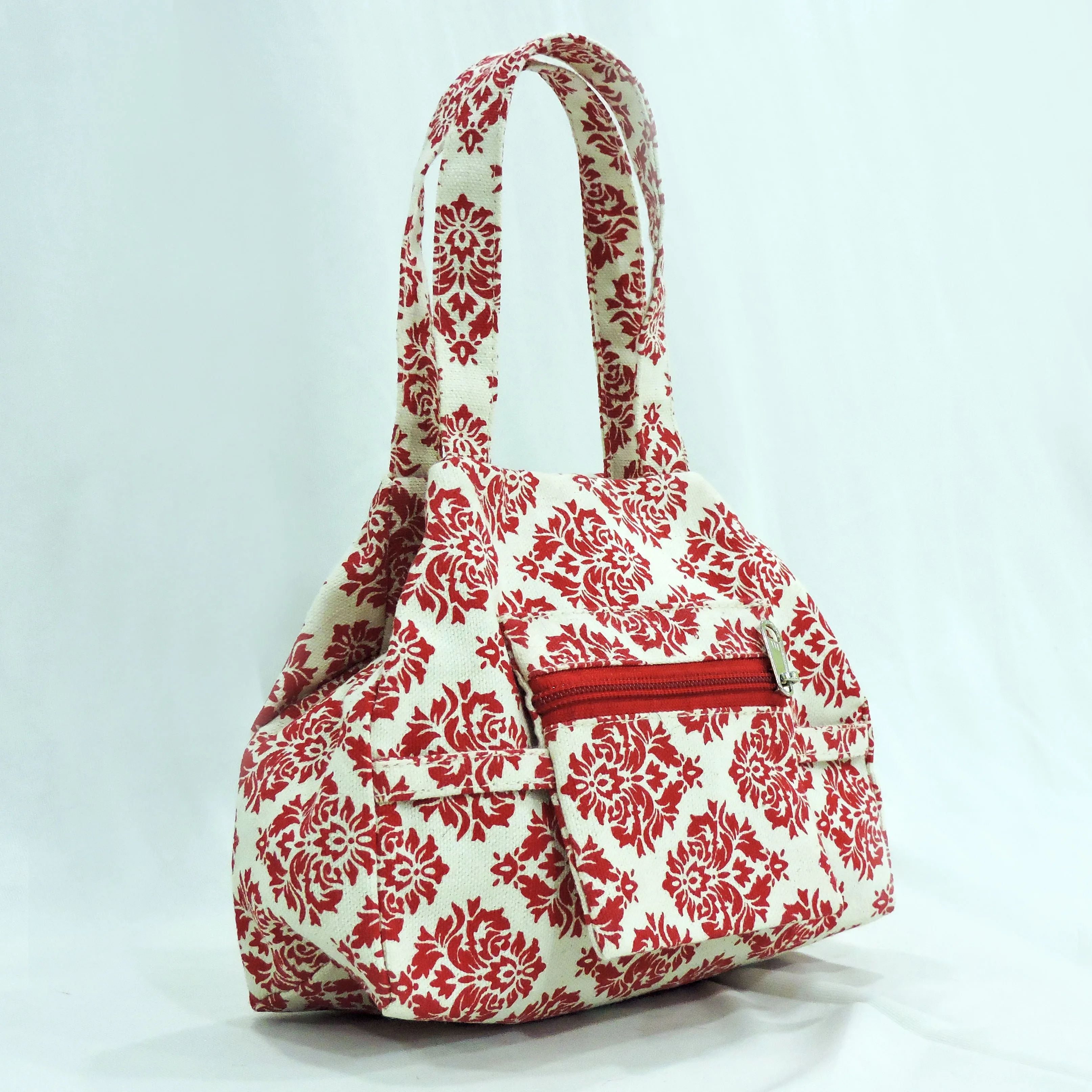 Canvas bag will all over nice fashionable Printing novation bag cheap price high quality product with front zipper pocket