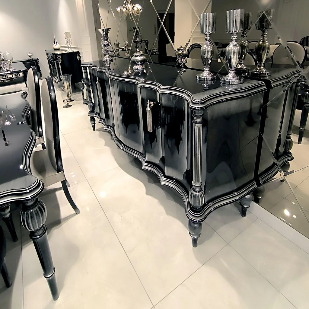 European Dark Brown Vintage Antique Furniture Wooden Sofa Living Room Dining Table Luxury Carving Chair Console China Cabinet