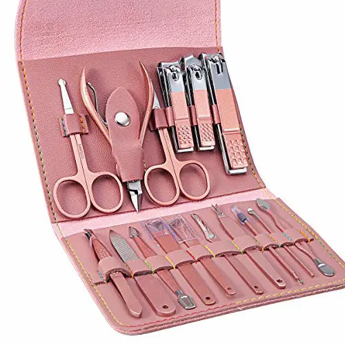 Manicure Set Professional Nail Clipper Kit Pedicure Kit - 16 pcs Stainless Steel Grooming Kit Nail Care Tools Manicure Set