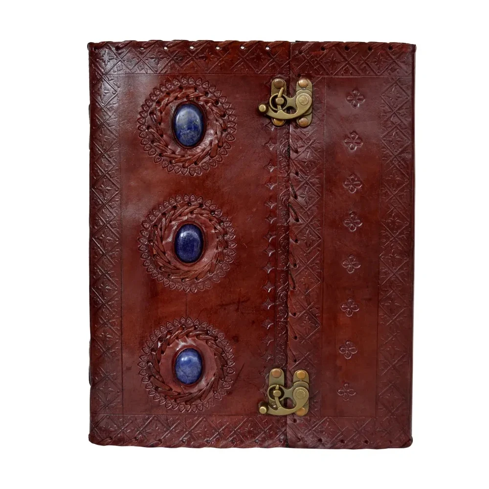Latest Collection Leather Journal Seven Stone Embossed Handmade Book Of Shadows Notebook Poetry Book Sketch Book 10 X 13 Inches
