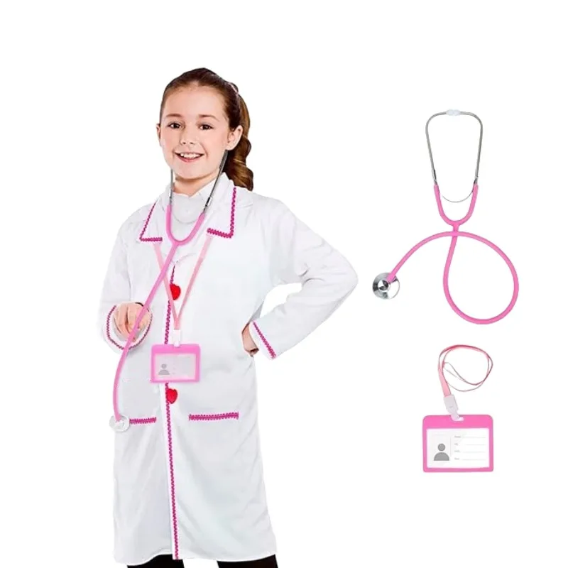 Wholesale Boys Girls Dentist Doctor Costume White Pink Lab Coats Kids Lab Coat For Role Play