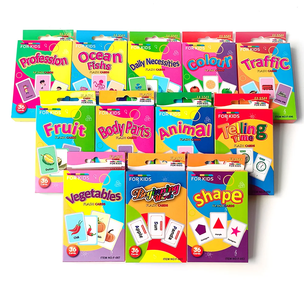 Flash cards for kids educational montessori educational toys animal baby games flash cards/cognitive cards