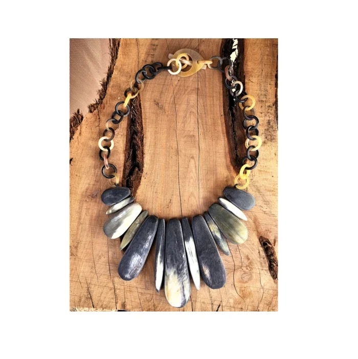 Export Quality Buffalo Horn Women Fashion Jewelry Necklace for hole design piece for customized size hot piece