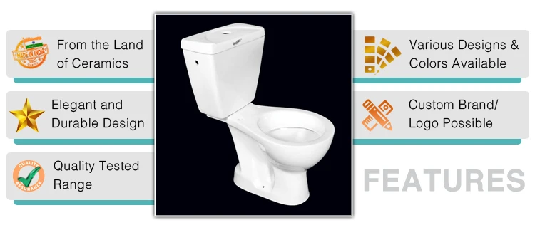 Ready Bulk Stock Available Genuine Quality Top Selling Sanitary Ware White Ceramic Two Piece Water Closet Toilet