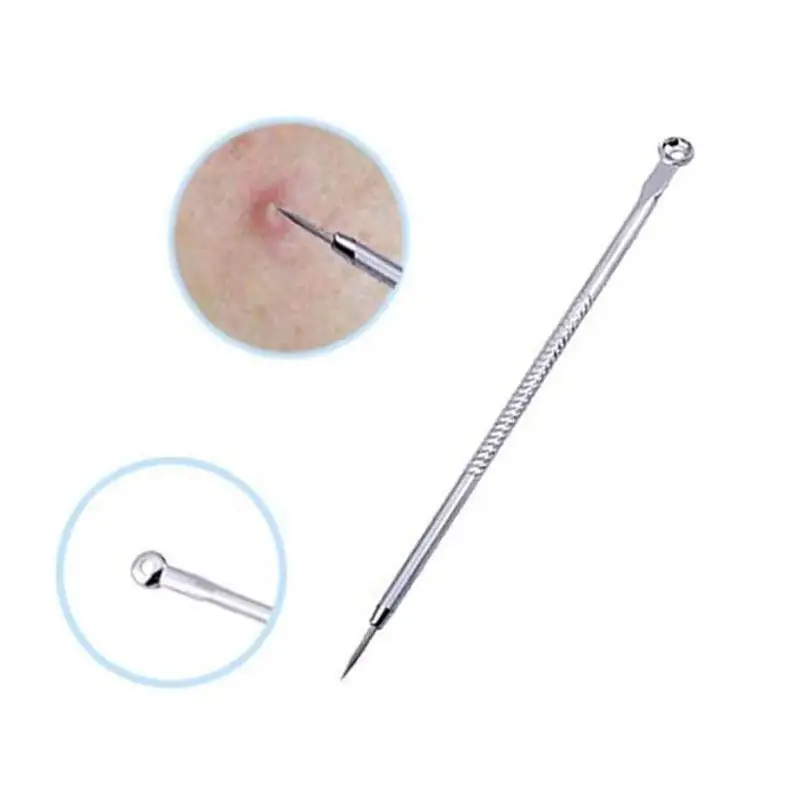 Whitehead Blackhead Removal Tools Stainless Steel Comdone Lancet Needles Set of 4 Pcs Double-Headed Acne Extractor Tool Kit
