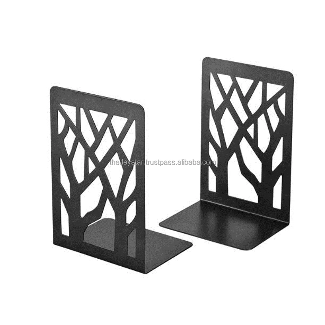 Customizable Modern And Unique Design Metal Iron Abstract Bookends, Non-Skid Book Holders Or Desk Organizer
