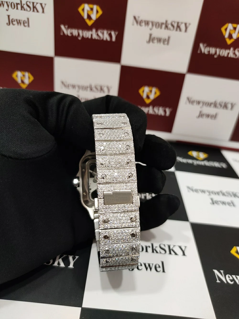 Большой производитель хорошее качество VVS Moissanite Diamonds микро-установка обледенение хип-хоп мужские наручные часы