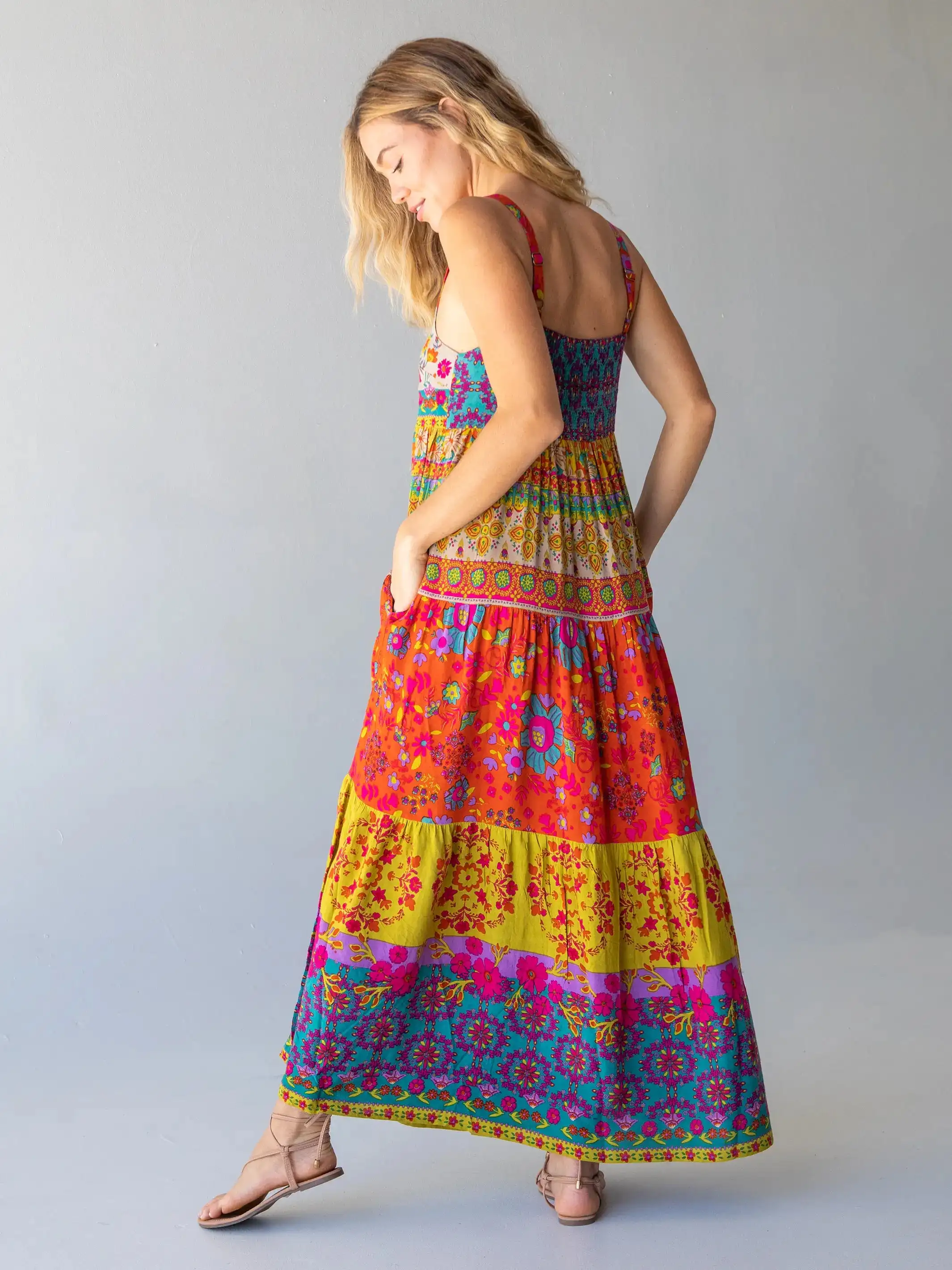 Bohemian Beach Dress Summer Rayon Viscose Ladies Fashion Wear Flower Printed Maxi Long Clothing Women Boho Floral Causal Dress