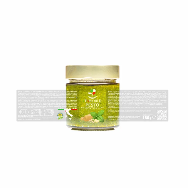 Premium Quality Made in Italy Genoese Pesto DOP Traditional Italian Food gr 180 Itaworld For Restaurant