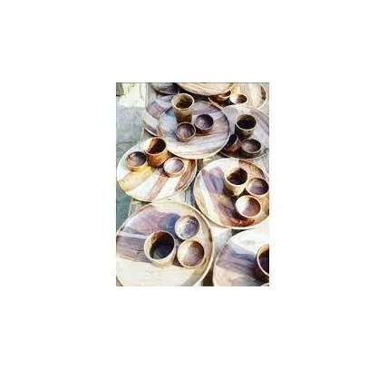 Latest piece wooden dinner set exclusive quality plates and mini bowl for customized size wooden dinner set